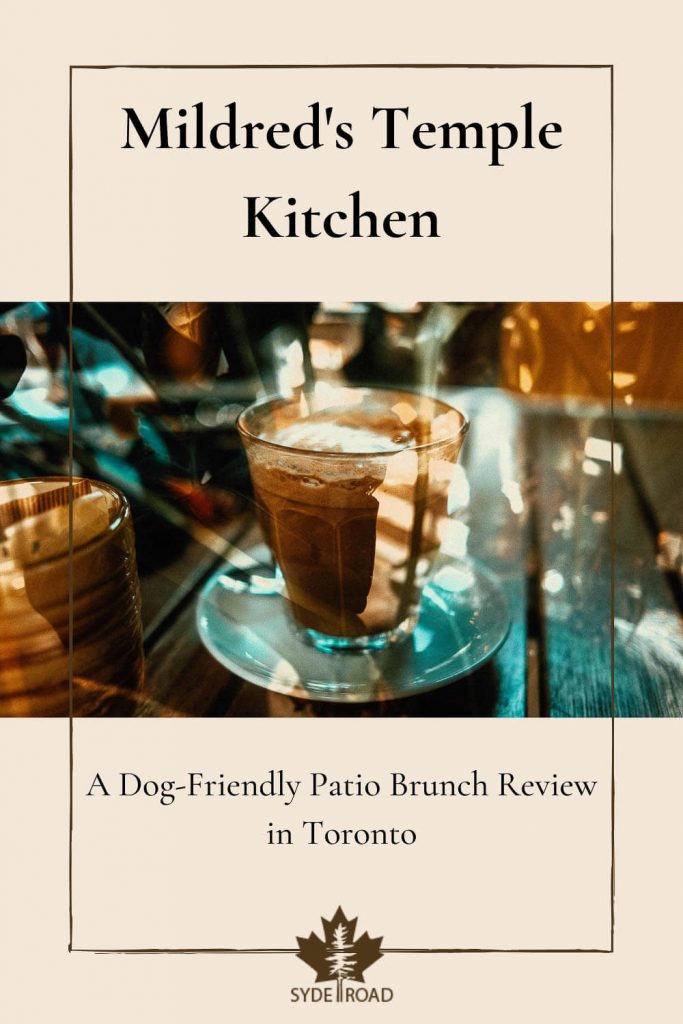 Middle: Cortado. Text: Mildred's Temple Kitchen. A Dog-Friendly Patio Brunch Review in Toronto | SYDE Road