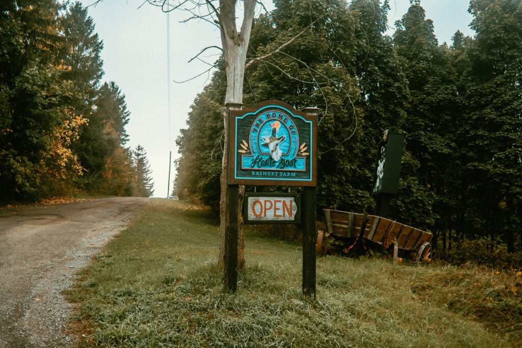 The Home of Haute Goat - Bashert Farm entrance sign