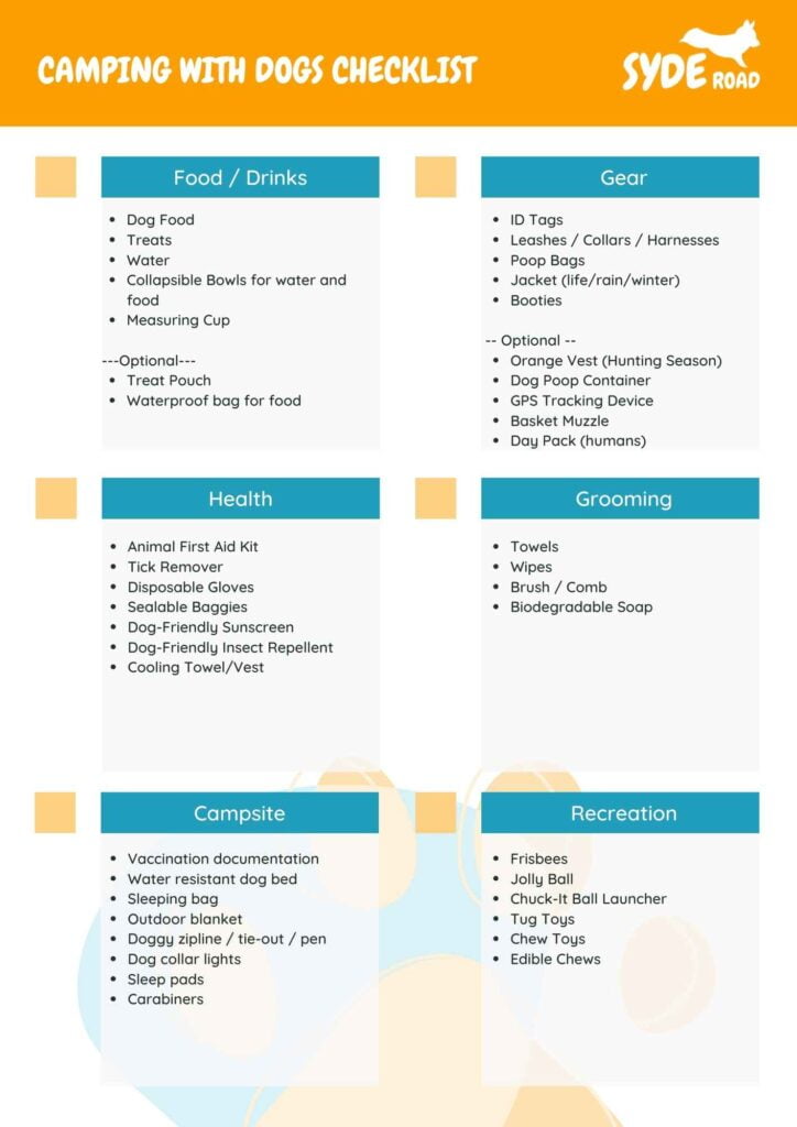 Camping with a Dog Checklist - Pinterest Pin